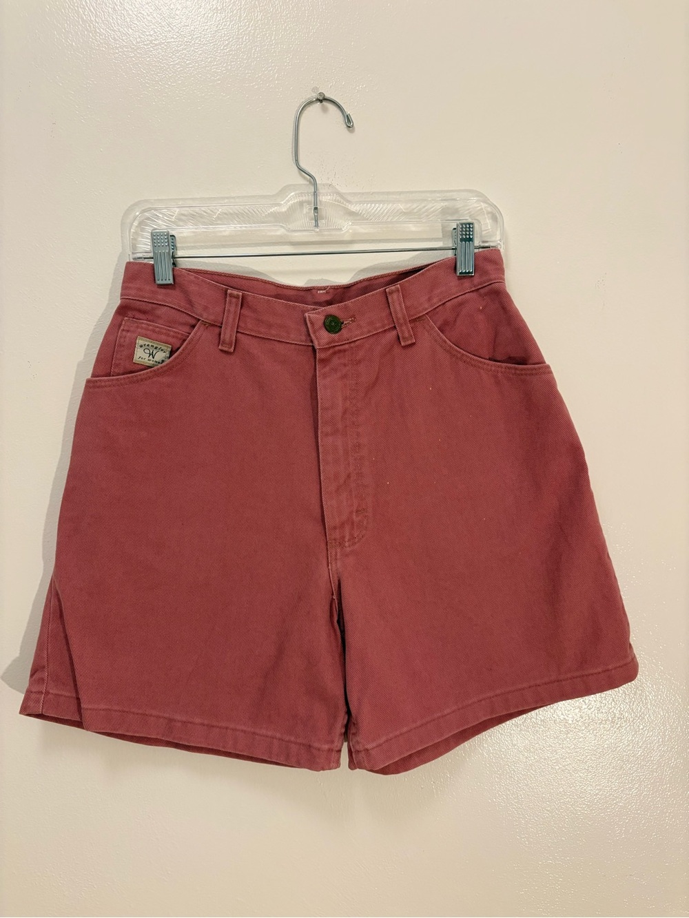 Wrangler for Women Vintage Size 10 Dusty Rose Women's High-Rise Denim Shorts
